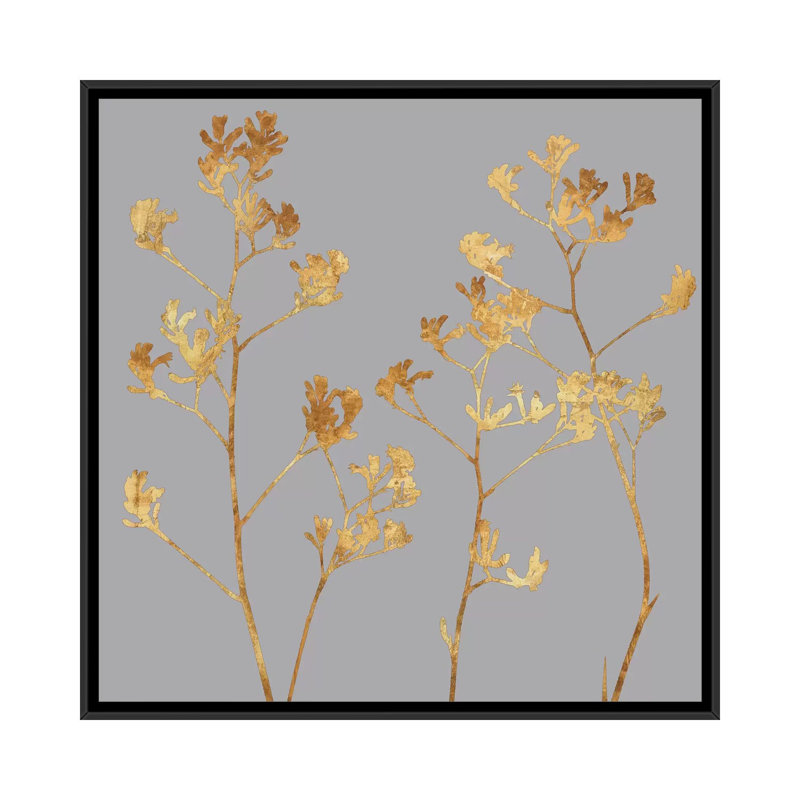«Gold at Dusk II», impression sur toile, H 18 po x l 18 po x P 1,5 po, Toile avec cadre noir, Pas de tapis
