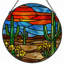 Panneau de vitrail 12 po H Sunset-1022704237