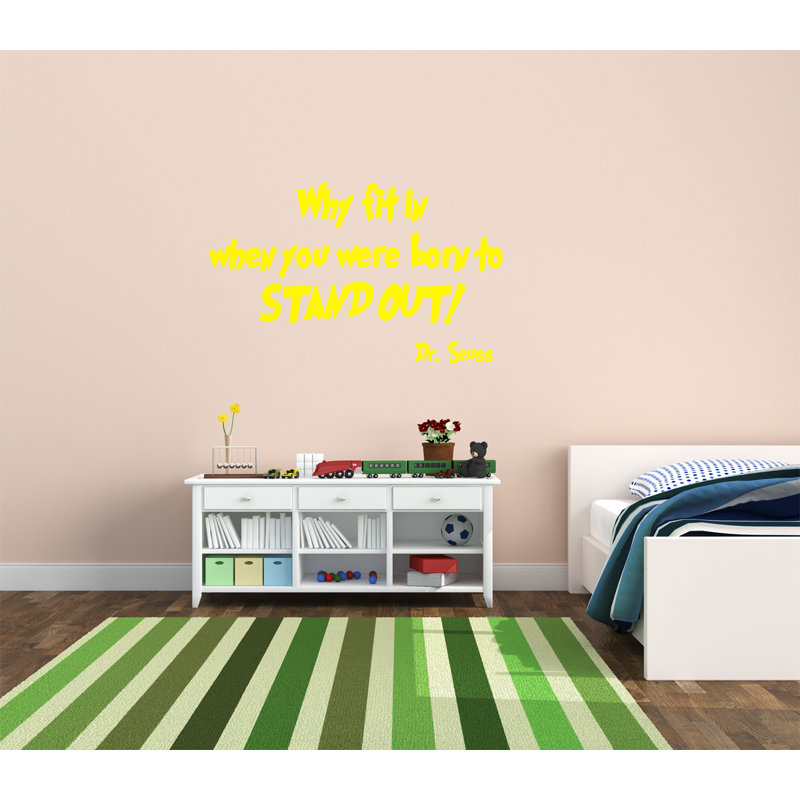 Adhésif décoratif "à l’intérieur de quand vous êtes né pour ressortir dr seuss", Jaune