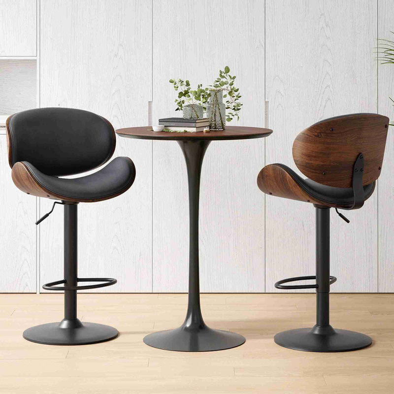 Ensemble de 2 tabourets pivotants, Noir