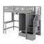 Lit mezzanine simple avec bibliothèque, tiroirs, bureau et garde-robe-200271517