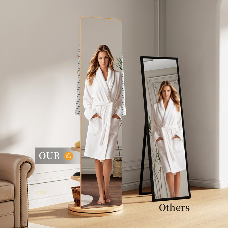 Portemanteaux 360 ° pivotant à 360 ° 69 po x 20 po Portemanteaux avec miroir
