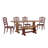 Gildas 78" Solid Wood Oak Finish Top 7-Piece Dining Set With French Ladder Back Chairs-1836830949-1836830948