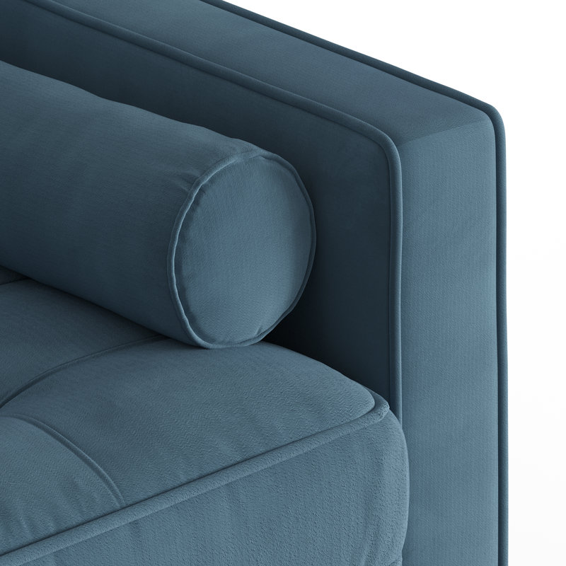 Fauteuil touffeté l 41,5 po Pritchett, Velours performance océan