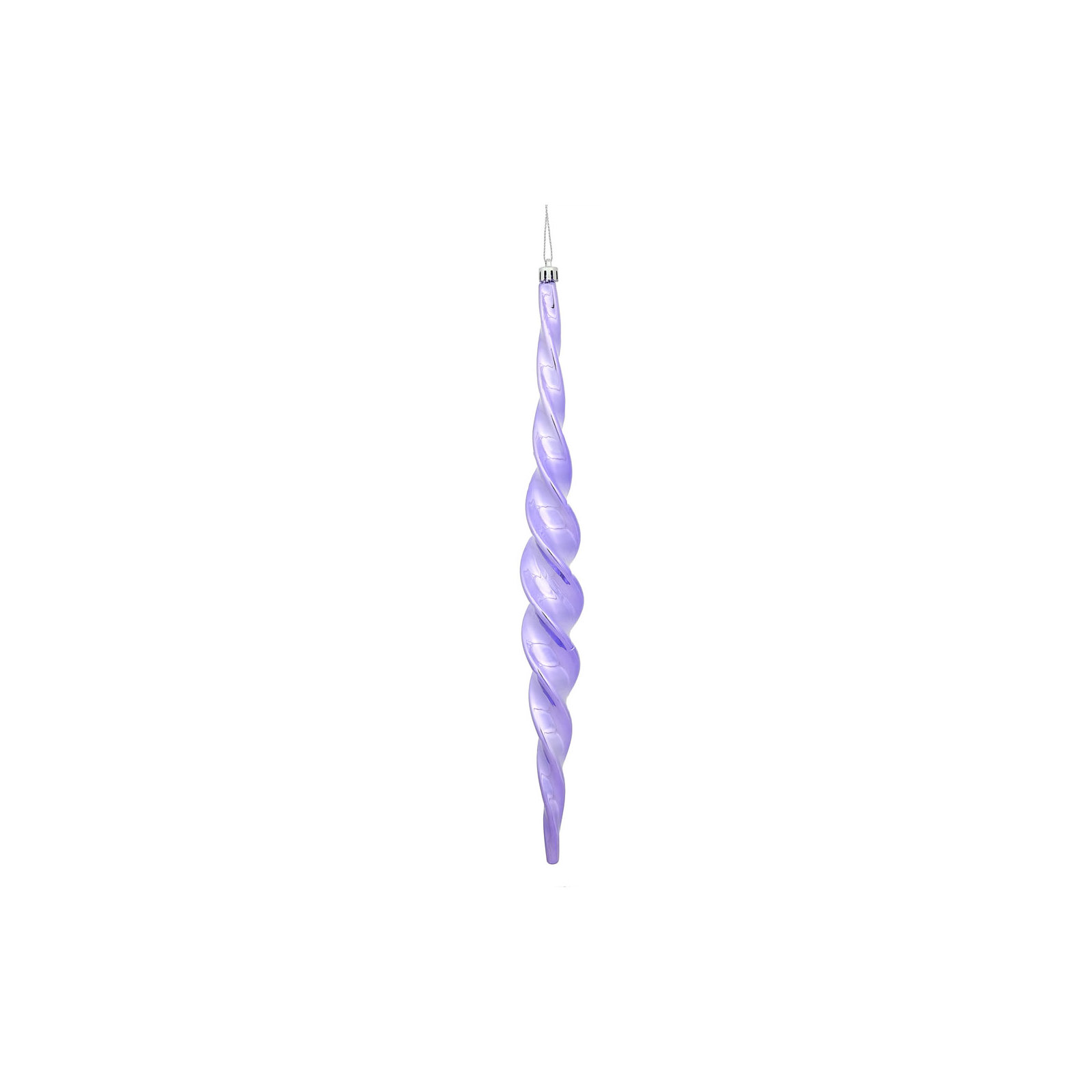 Shiny Spiral Icicle Christmas Ornament, Lavender