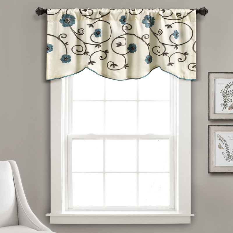 Lush Decor Royal Garden Single Window Valance, Blue