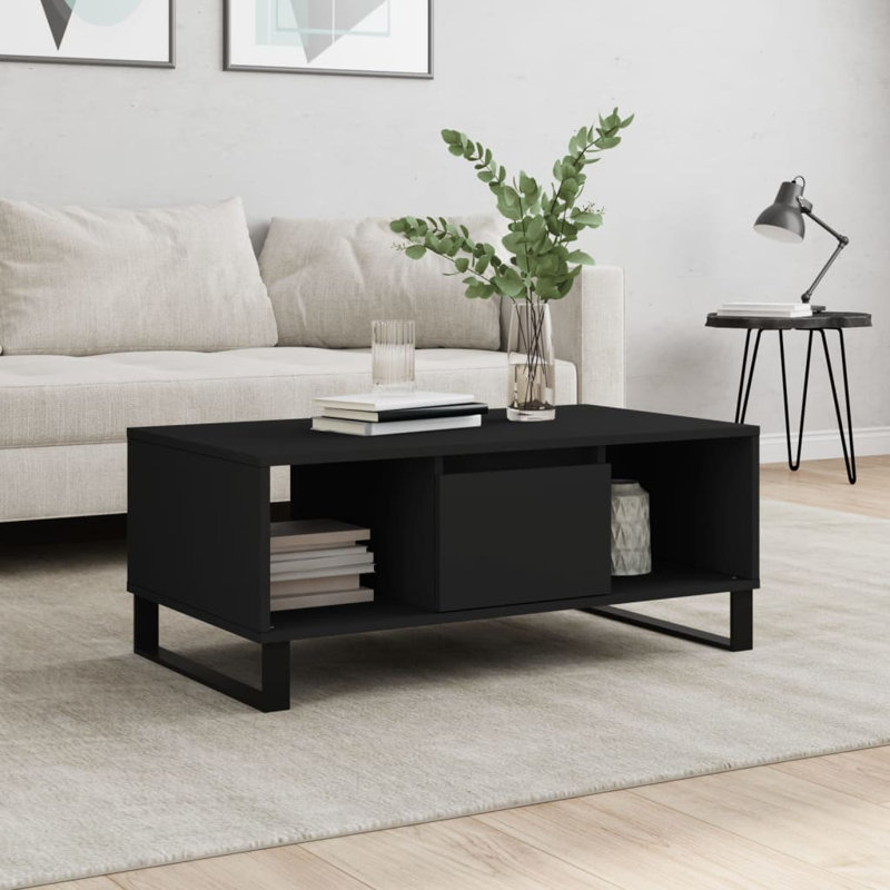 Aldrik Sled Coffee Table with Storage, Black