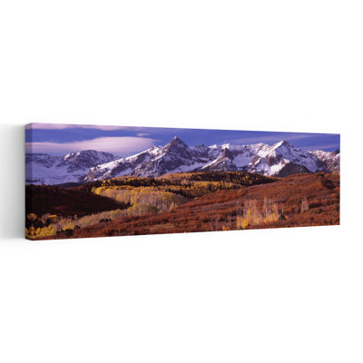 Mountains Covered With Snow And Fall Colors, Near Telluride, Colorado, Usa Abstract Contemporary Forest Landscape Wall Art