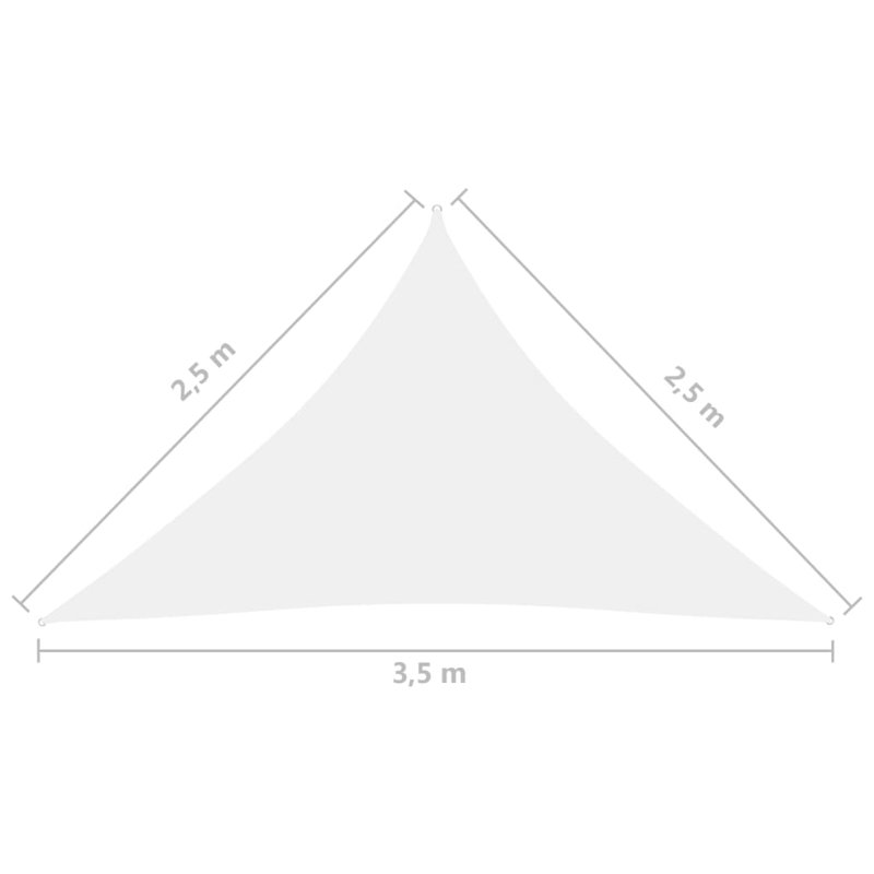 Zyon 2.5m x 3.5m Triangular Shade Sail, White