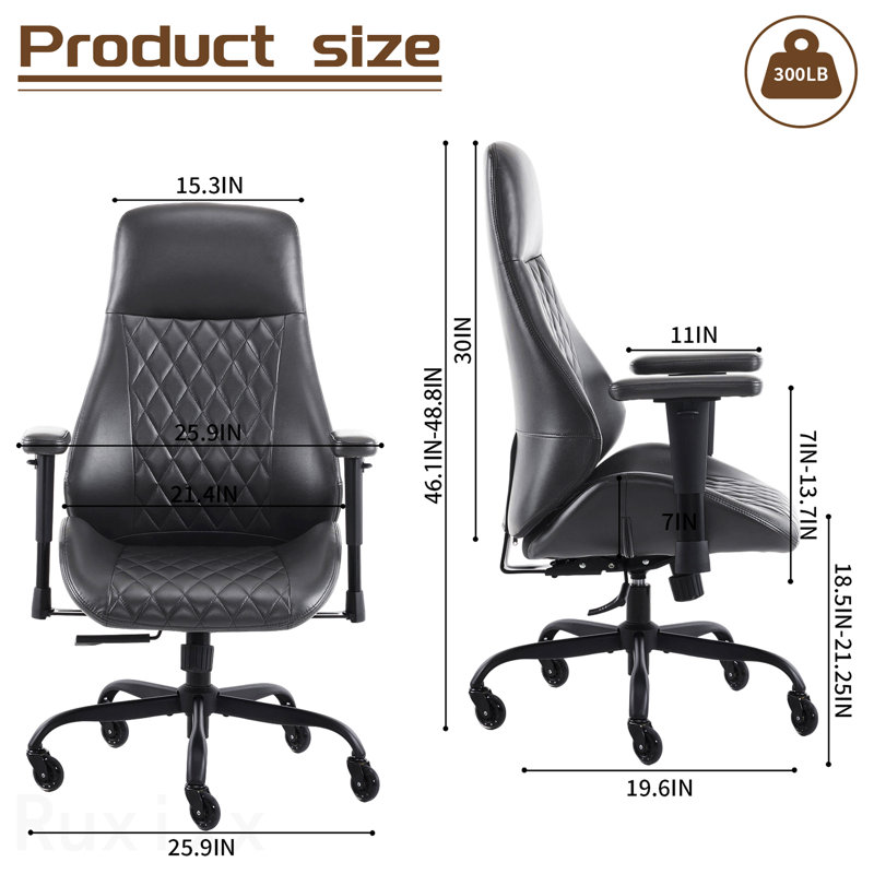 Fauteuil de bureau Black Pu, Noir