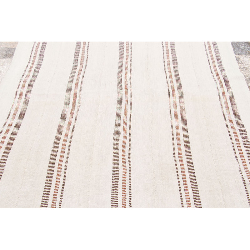 Handmade Geometric Area Rug, Beige
