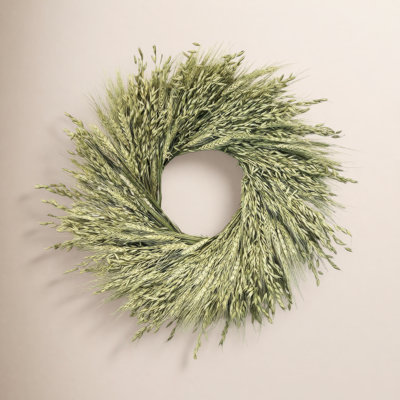 Dried Flowers Green Wheat and Avena Oats Simple Organic Wreath