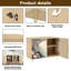 Sideboard Buffet Cabinet with Storage Serene Oriental Landscape Peonies Willow Trees Birds Flowing River with 2 Doors for Living Room and Kitchen