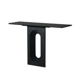 47.24 Inch Narrow Entryway Console Table - Modern Loopback Design MDF Hallway Table, Space-Saving Sofa Table For Apartments & Small Spaces (Black/Walnut/Marble Options)
