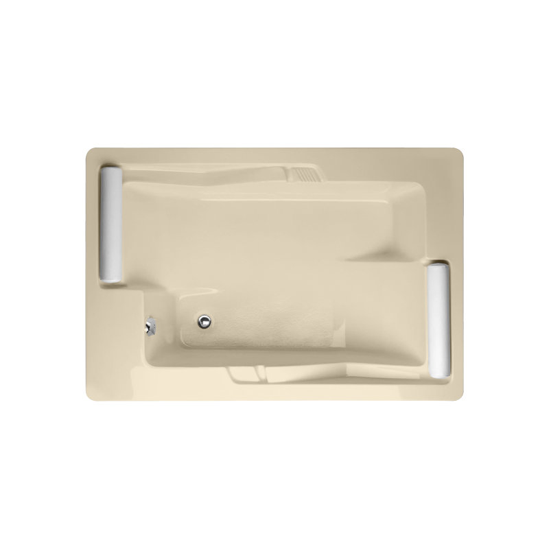 Ashley 72'' L Soaking Bathtub, Bone, Polished Chrome