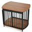 Mobilier de caisse moderne pour petits et moyens chiens | Table de bout avec portes doubles | Fabrication en pin robuste | Chenil d'intérieur et décoration intérieure | Assemblage facile-640079997