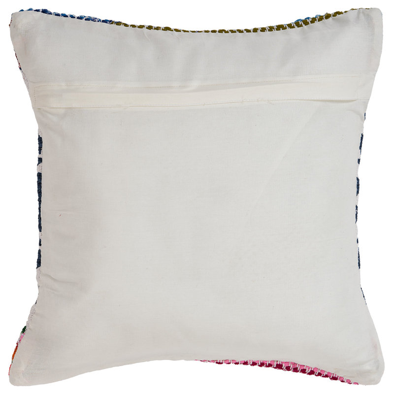 Boho Multicolor Striped Chindi Handmade Throw Pillow