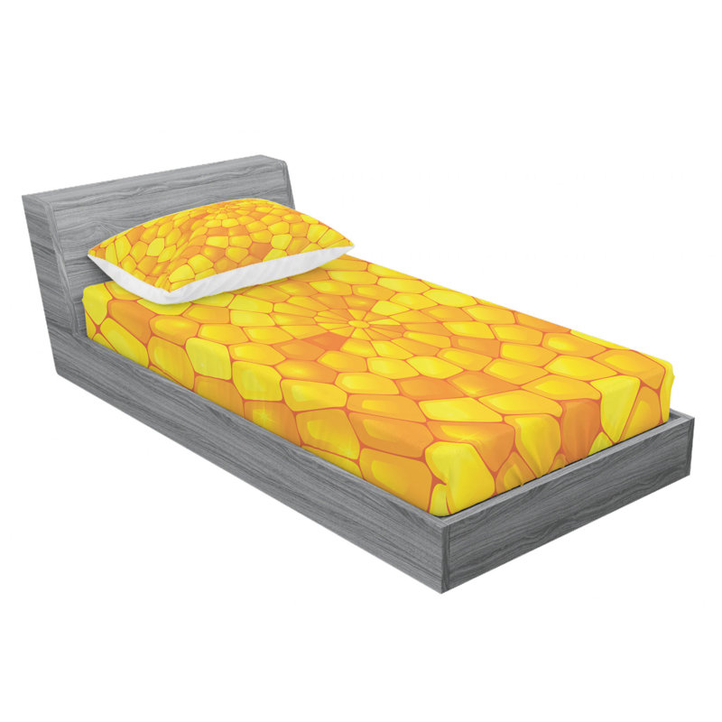 Microfiber Geometric Sheet Set, Twin Sheet Set with Fitted Sheet
