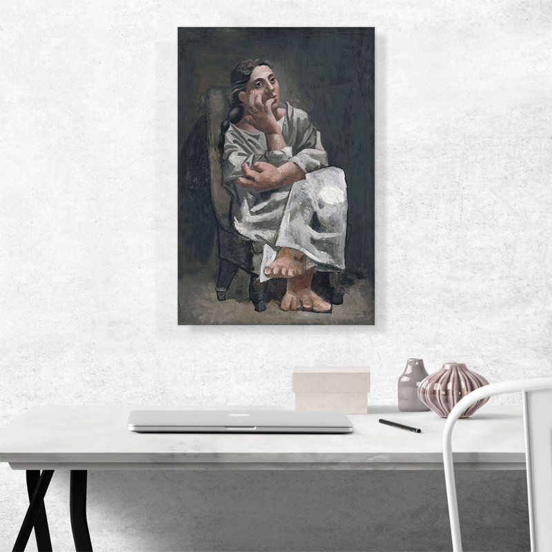 Femme assise, 1920 par Pablo Picasso, reproduction d'art sur toile tendue, H 26 po x l 18 po x P 1,5 po