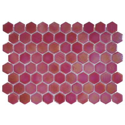Glass Tile Love White Hot Love 11 in. X 16.325 in. Hexagonal Glass Mosaic Tile (10.76 sq. ft./case), Ideal for Kitchen Tile, Backsplash Tile, Bathroom Tile, and Pool Tile