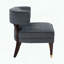 Fauteuil d'appoint en velours Barrel-Back gris foncé - pieds espresso