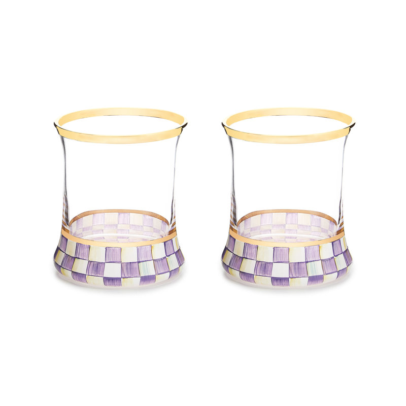 Violet Check Tumbler Glass