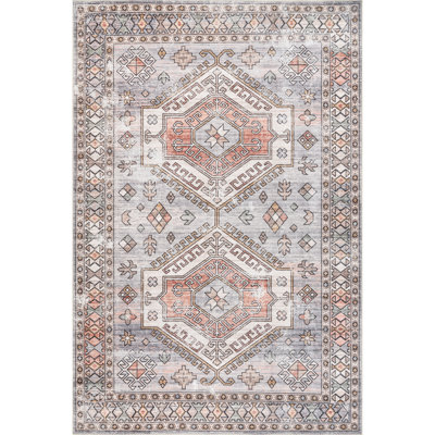 Mae SpinClean Tribal Motif Machine Washable Area Rug