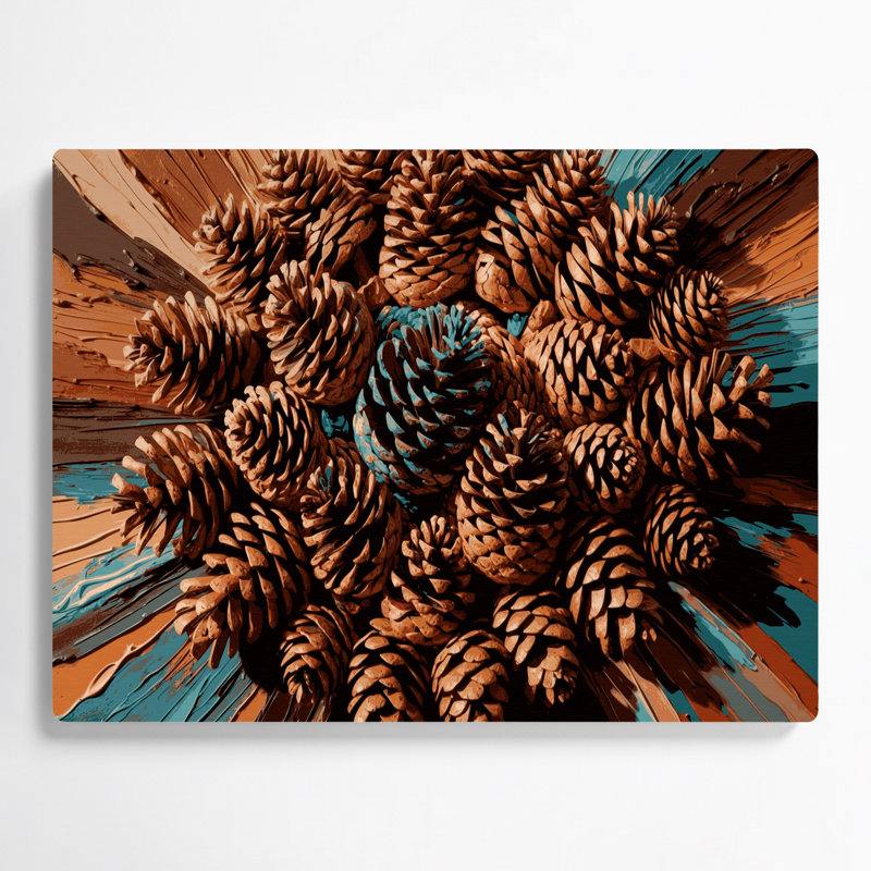 «Southwestern Plants Pinecone 180», art mural en métal brun