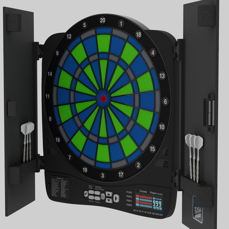 Fat Cat Rega Electronic Dartboard, 13.5" Compact Target Dartboard Cabinet