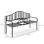 Valleywood Garden Outdoor Metal Frame 2 Seater Bench w/ Foldable Middle Table