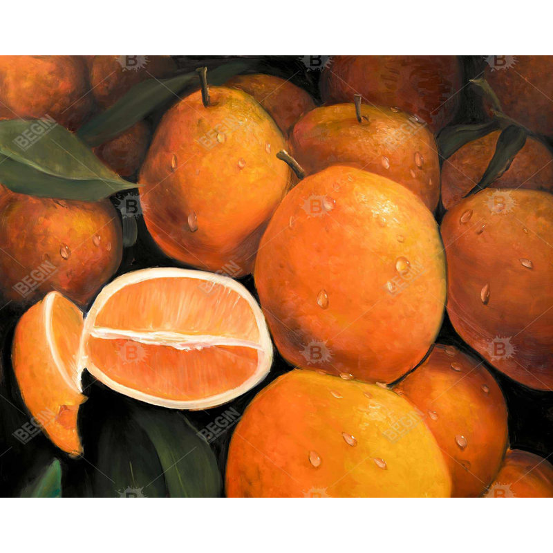 Fresh Oranges Print On Canvas