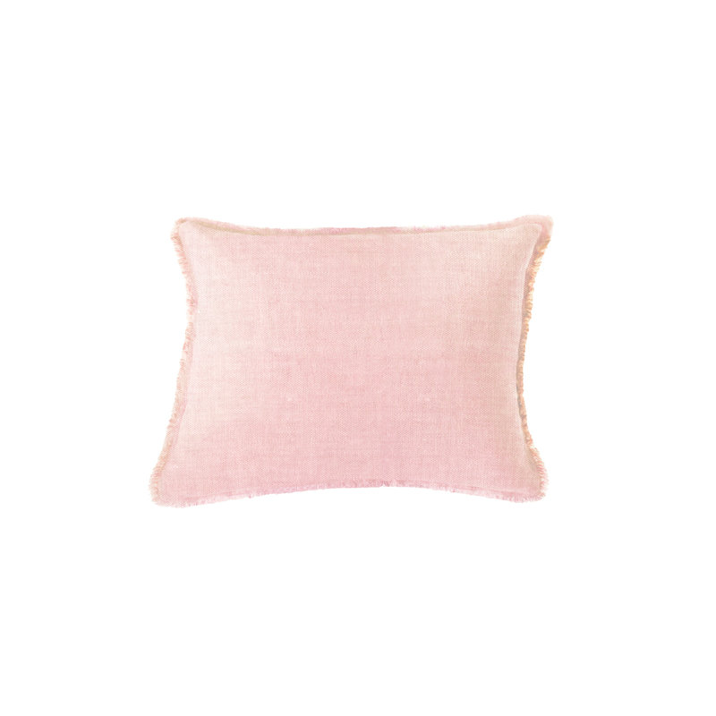 Linen Lumbar Pillow Cover & Insert, Light Pink