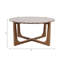 Table basse Adonia moderne en marbre et en bois pour le salon - petite table d'appoint avec base piédestal pour décoration intérieure élégante - brun clair et brun-1212456688