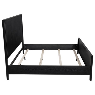 Traequan Wood Eastern King Panel Bed Black