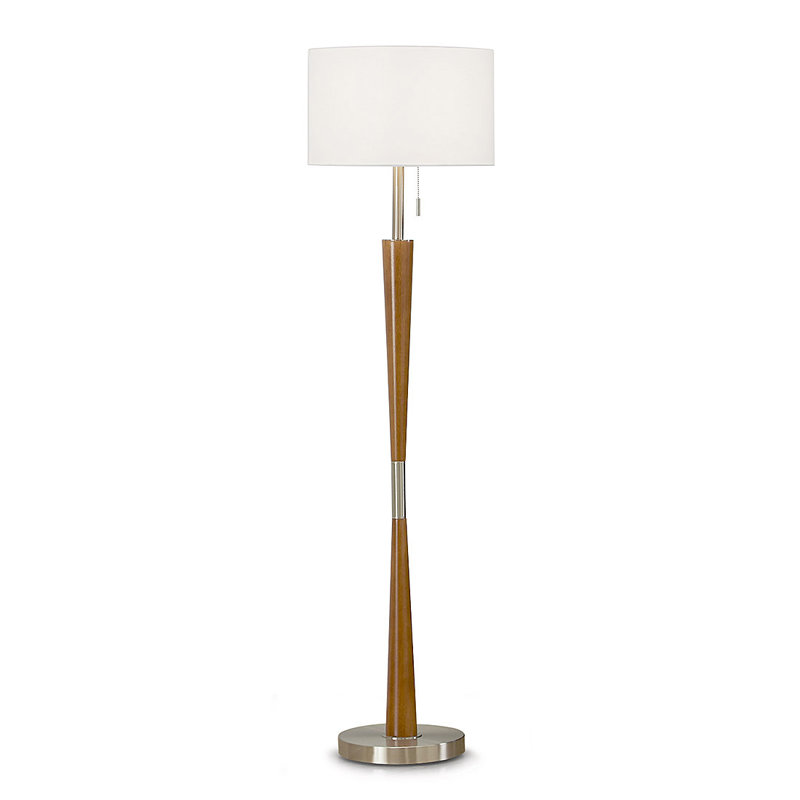 Lampe sur pied 61 po Shisler, Nickel brossé