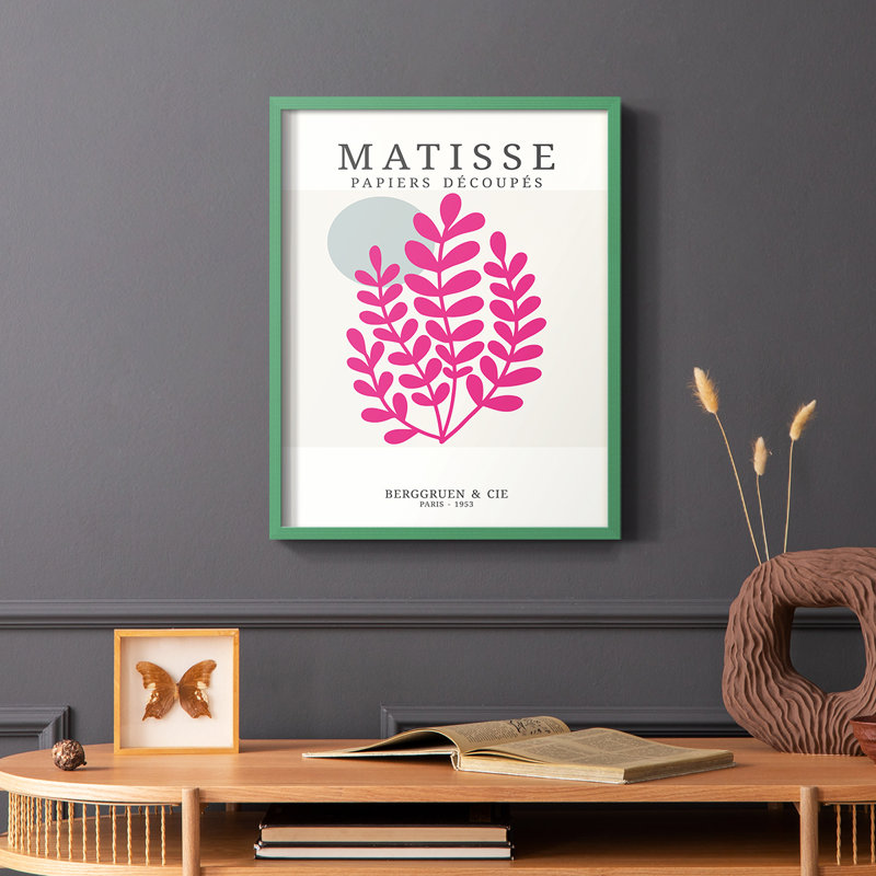 Matisse CD XXI, reproduction encadrée - bois massif, Cadre simple vert, H 10 po x l 8 po