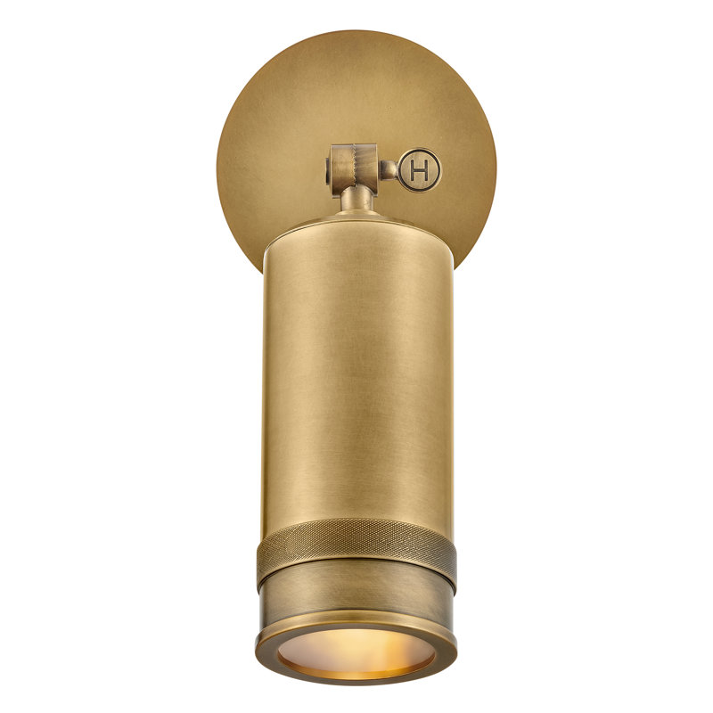 Pratt 12.5" Aluminum Pivotable Wall Mount Lantern, Heritage Brass