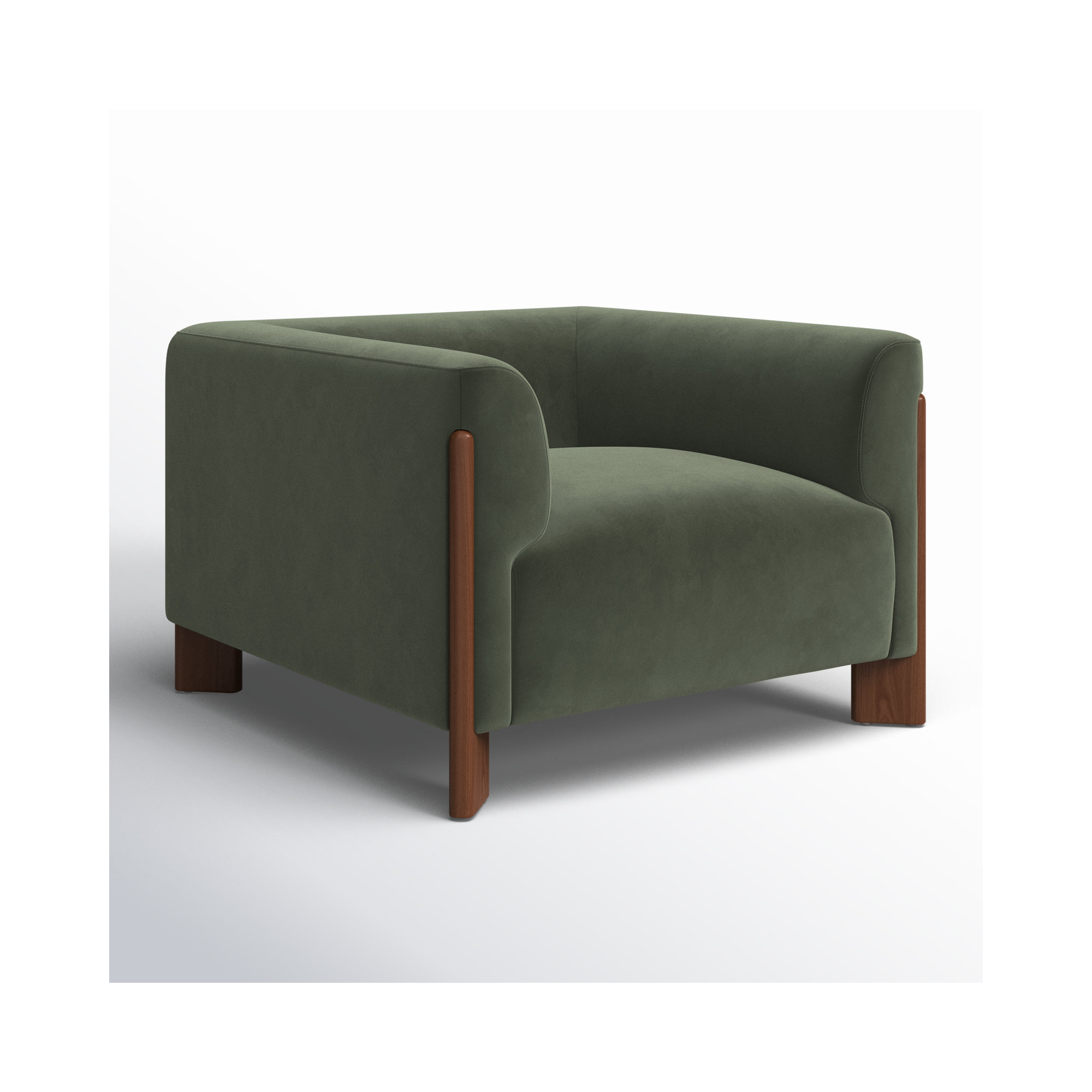 Wanetta Upholstered Armchair, Soren Olivine Performance Velvet