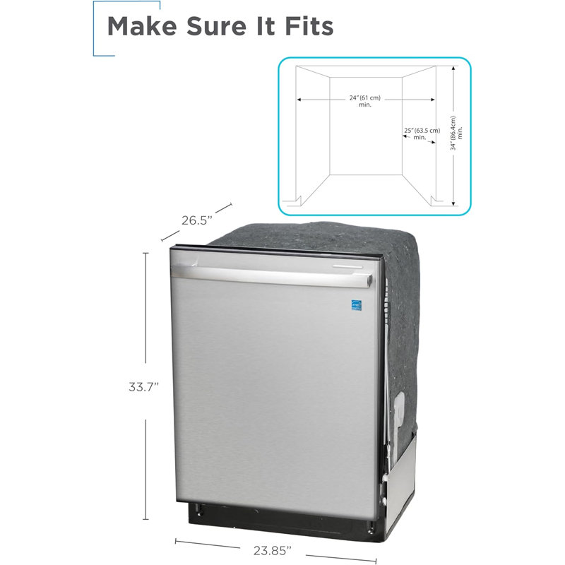 Lave-vaisselle encastré 24 po Black + Decker, série Designer, capacité de 12 couverts avec cuve en acier inoxydable, lave-vaisselle avec 6 programmes de lavage, faible bruit, certifié ENERGY STAR, BDW300MHS
