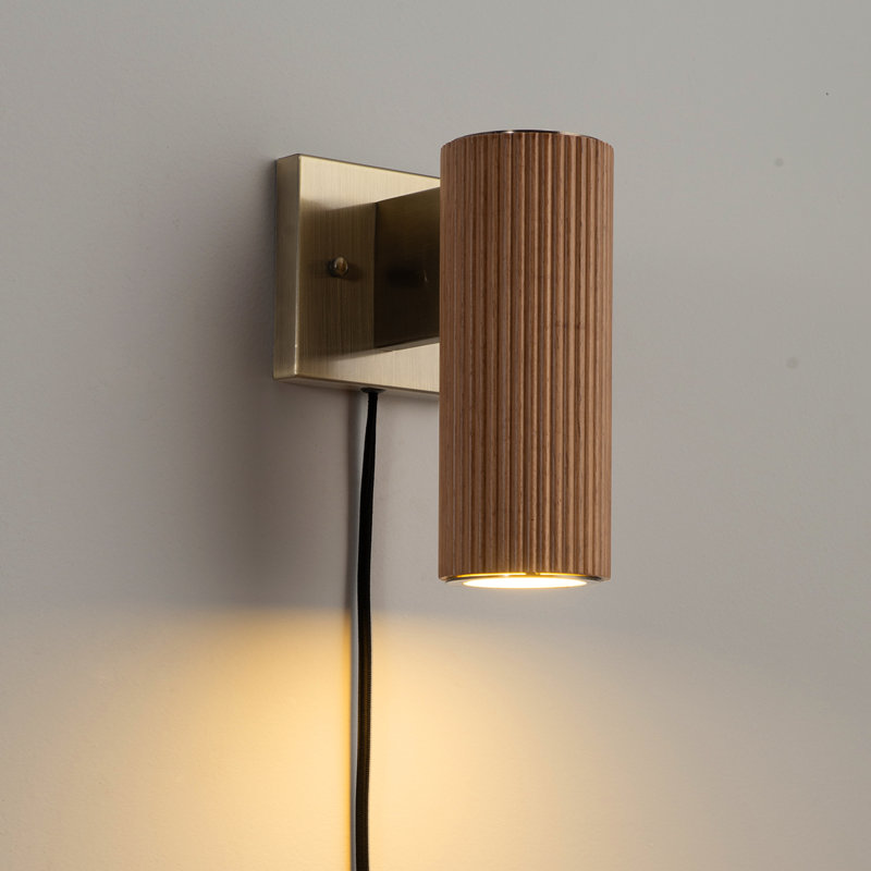 Tambo Wood; Steel Wall Sconce, Natural Ash