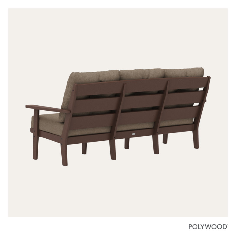 Lakeside Deep Seating Sofa, Mahogany Frame/Spiced Burlap Cushion