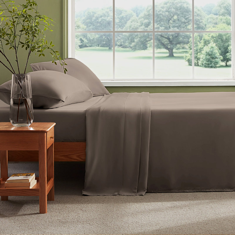 Ensemble de draps en viscose naturelle, Latte, Full