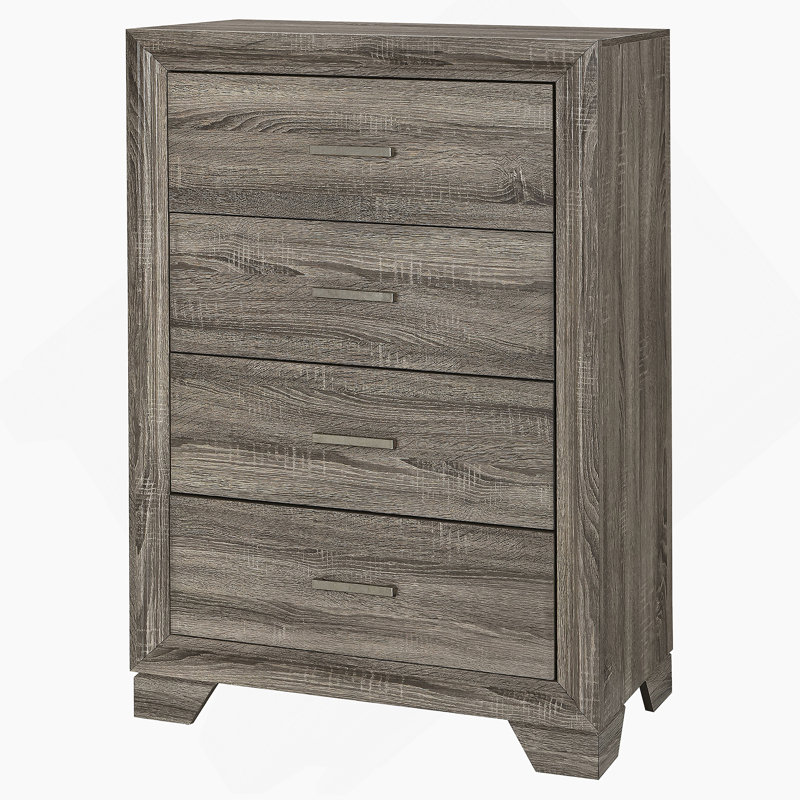 Commode à 4 tiroirs en chêne brun