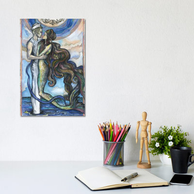 The Sailor And The Mermaid by Fanitsa Petrou - Wrapped Canvas Print