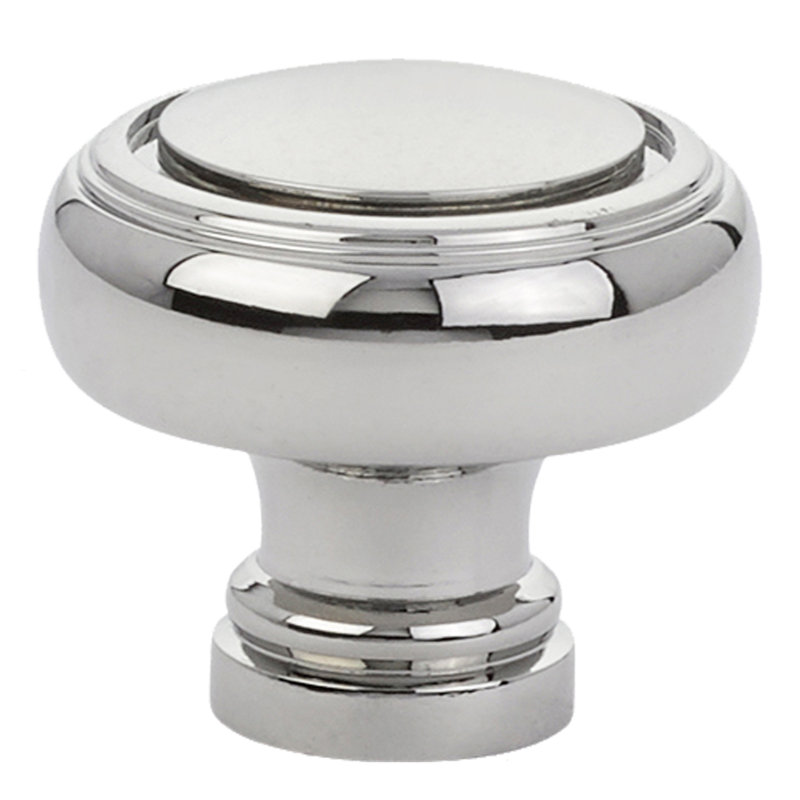 Poignée d'armoire ronde Emtek Norwich, H 1,25 po x l 1,25 po x P 1,13 po, Nickel poli