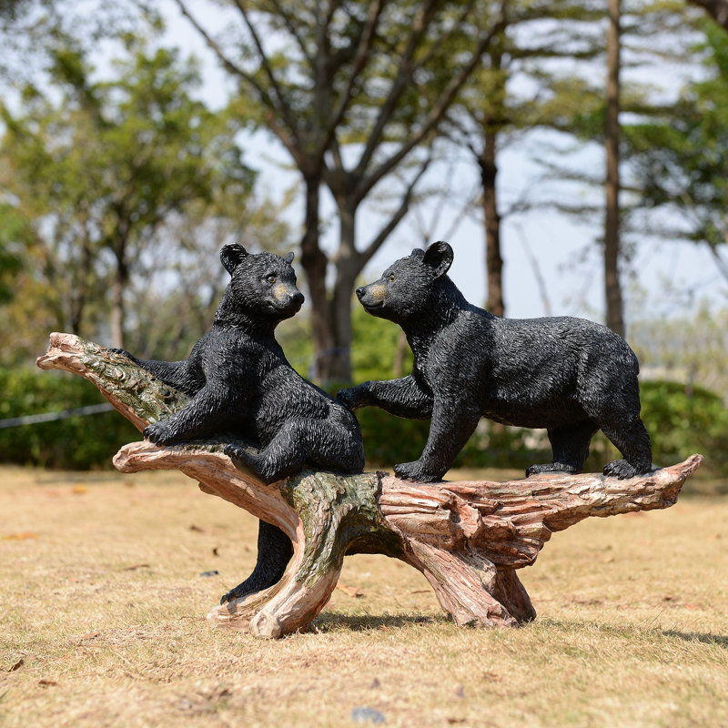 Black Bears on Log