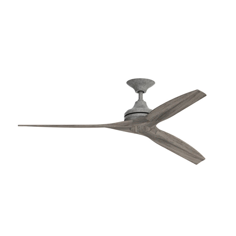 Spitfire 60 inch Indoor/Outdoor Ceiling Fan - Galvanized with Weathered Wood Blades, Galvanized, Weathered Wood