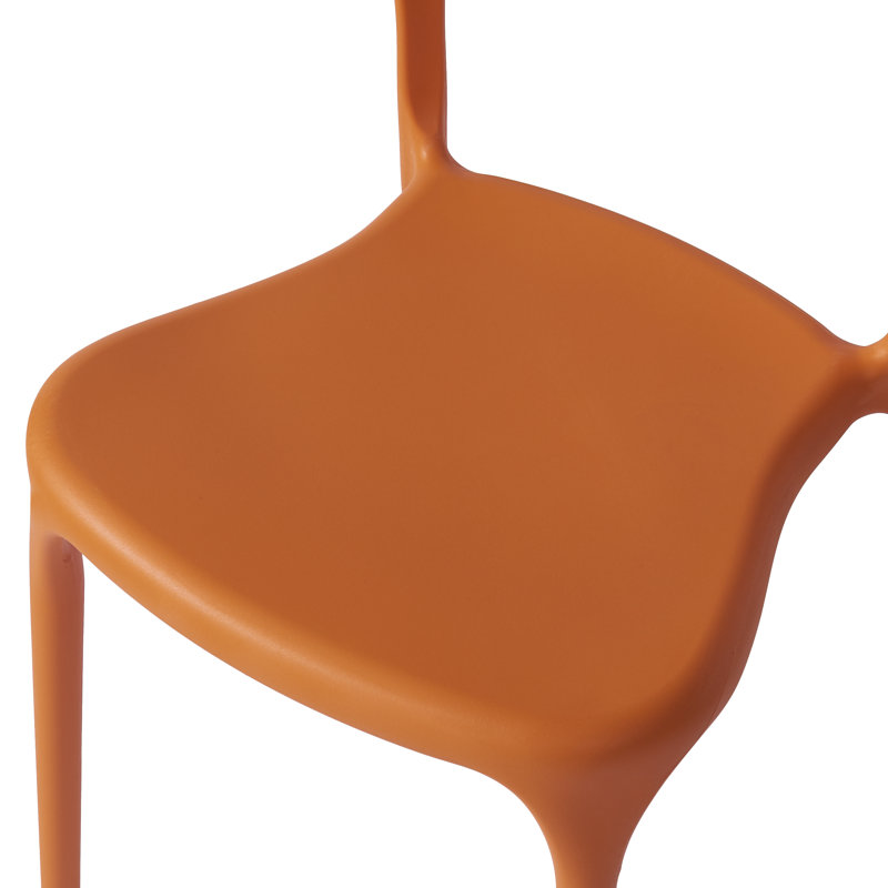 Nara Modern Stackable Dining Chair Set, No Assembly, Plastic Chair, Patio Chair, Suitable for Indoor and Outdoor Cafes and Restaurants (Set of 4)