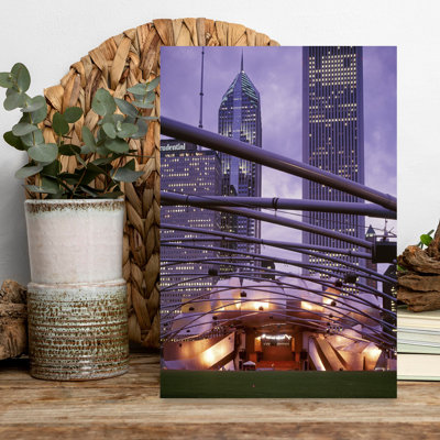 USA Illinois Chicago Millennium Park Pritzker Pavilion Outdoor Amphitheater by Ron Schramm - Wrapped Canvas Print
