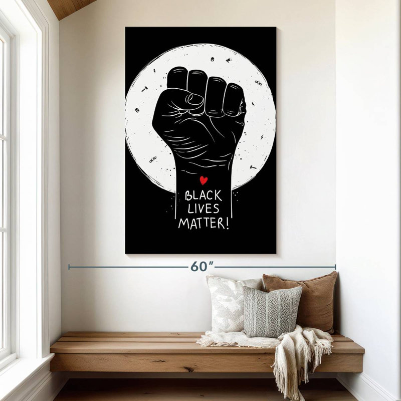 Khadjiah Racial Equality Slogan, 51" H x 34" W